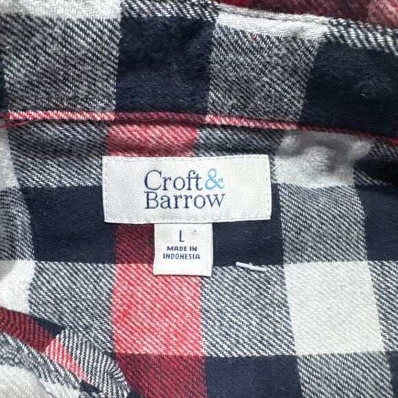 Croft & Barrow Flannel Shirt Mens Large Button Down Long Sleeve Plaid - Picture 2 of 10
